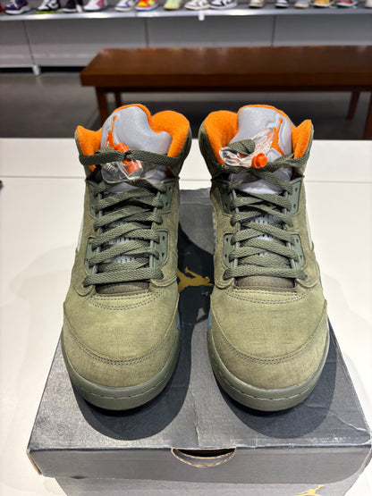 Preowned Air Jordan 5 Olive