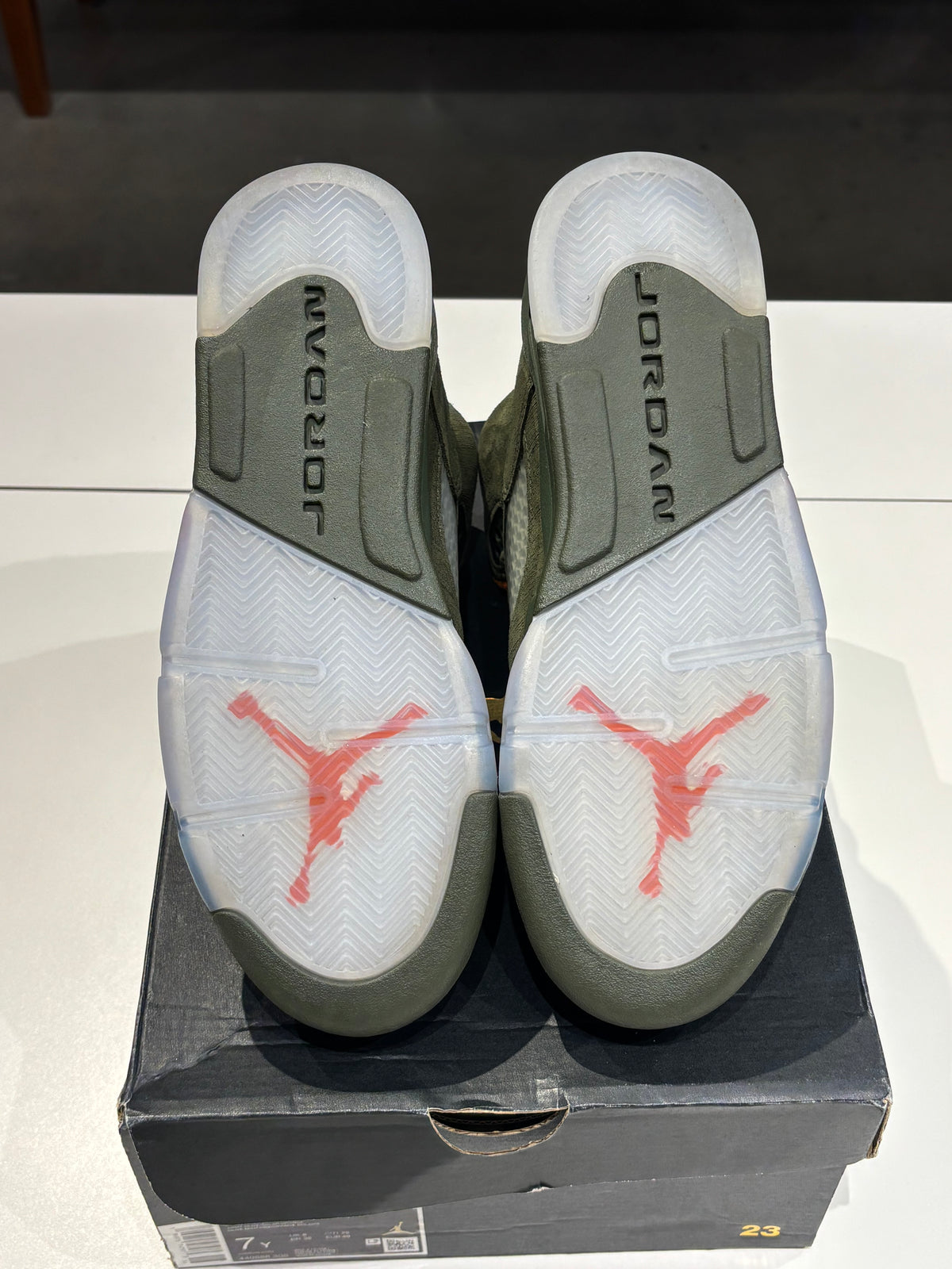 Preowned Air Jordan 5 Olive