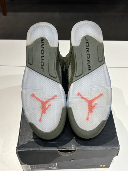 Preowned Air Jordan 5 Olive