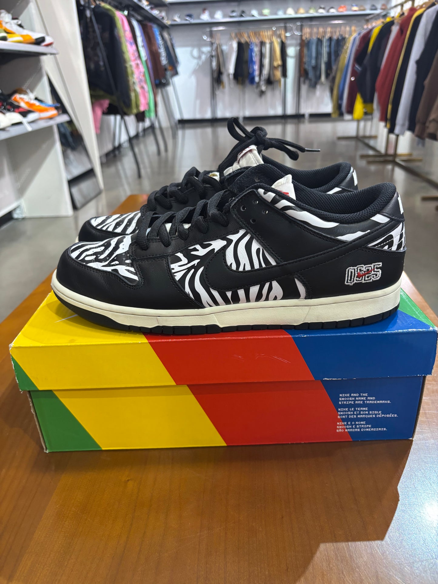 Preowned Nike Dunk Low Quartersnacks Zebra