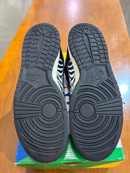 Preowned Nike Dunk Low Quartersnacks Zebra