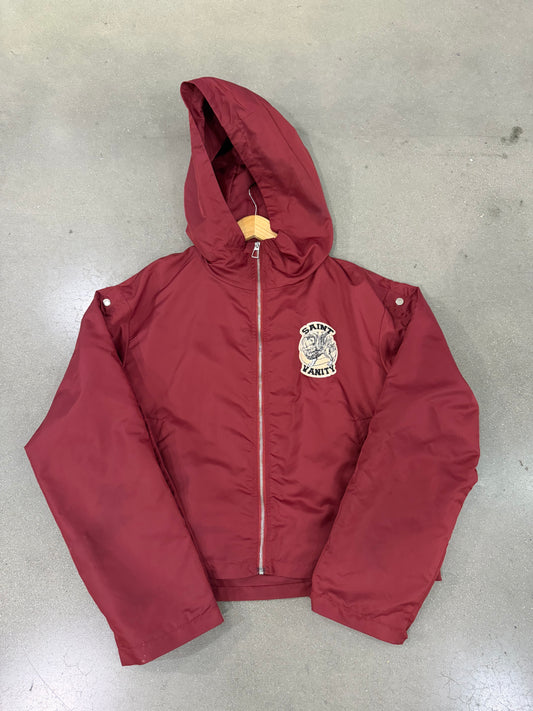 Preowned Saint Vanity Nylon Hooded Jacket Maroon