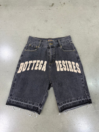 Preowned Bottega Desires Shorts Black Denim