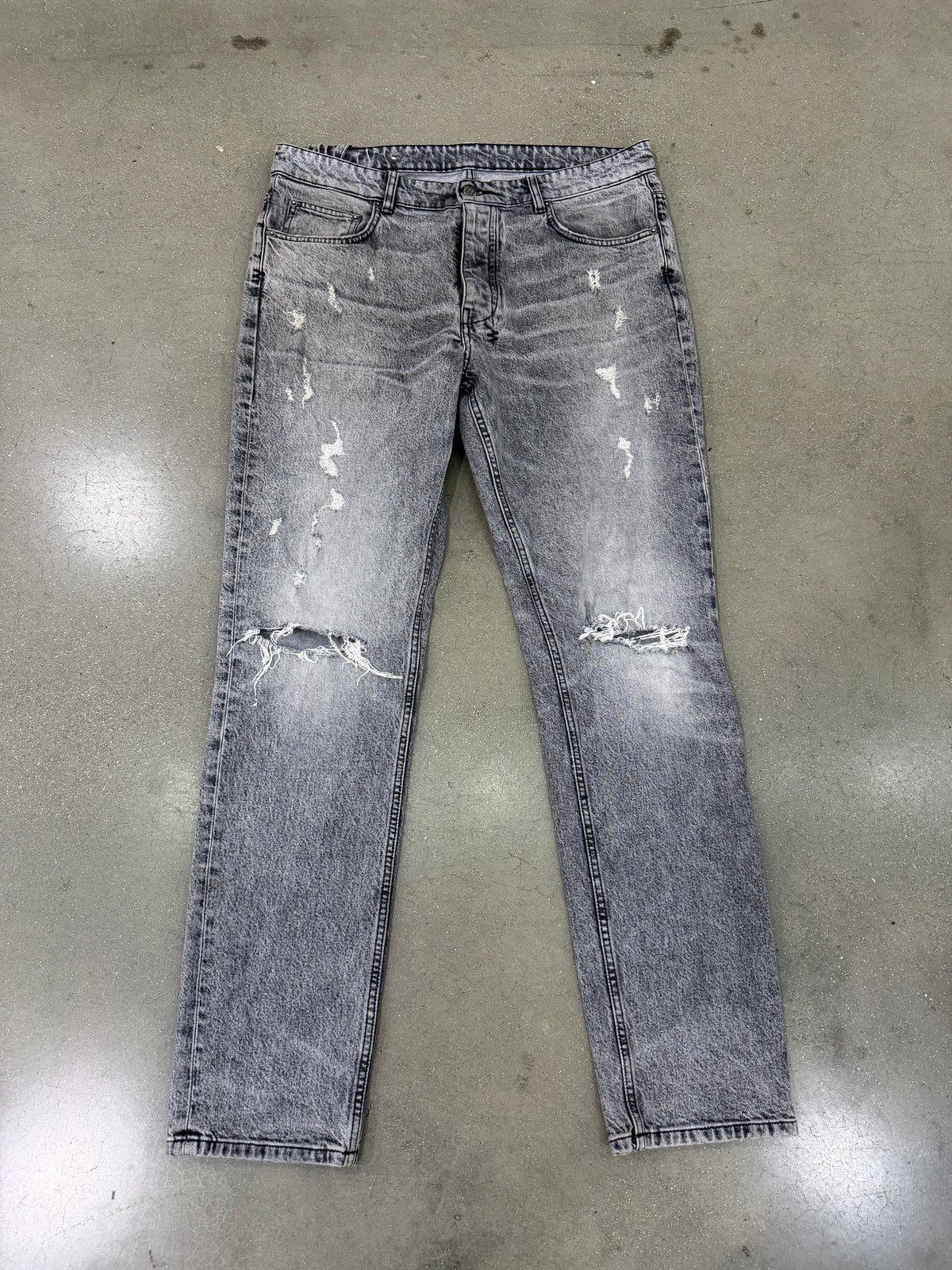 Preowned Ksubi Washed Grey Straight Leg Jeans