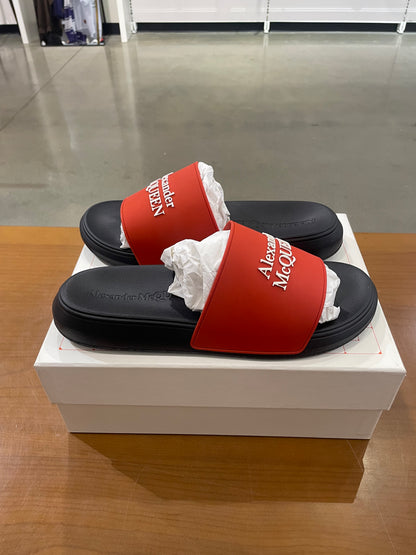 Alexander Mcqueen Slides Black Red