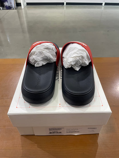 Alexander Mcqueen Slides Black Red