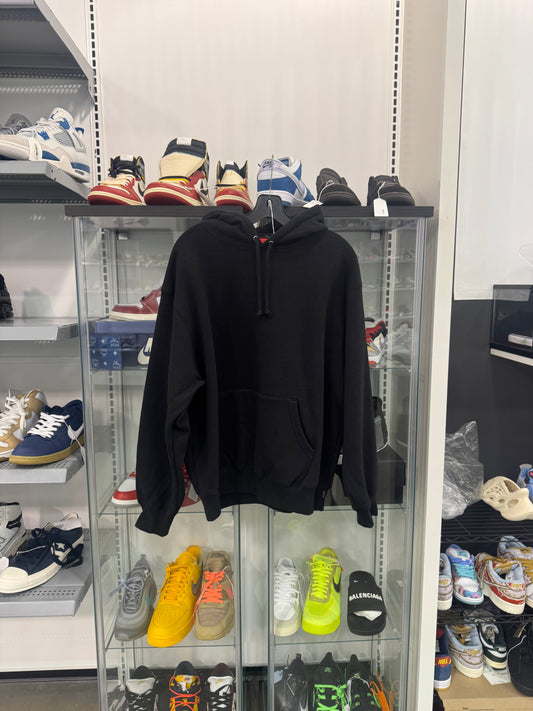 Supreme Satin Applique Hooded Sweatshirt Black