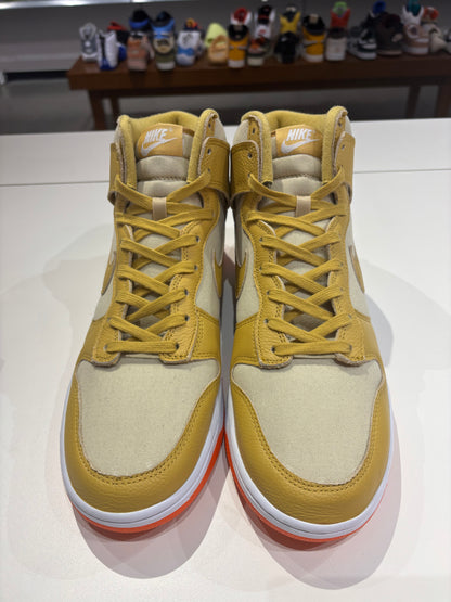 Nike Dunk High Wheat Gold Safety Orange