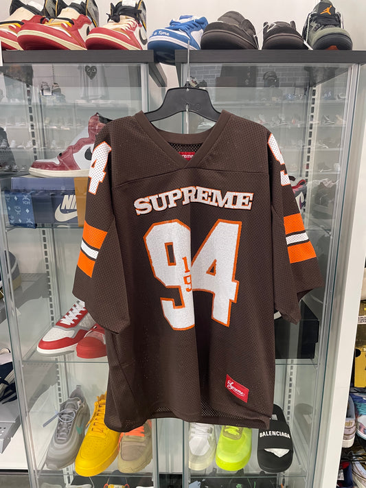 Supreme Sequin Football Jersey Brown