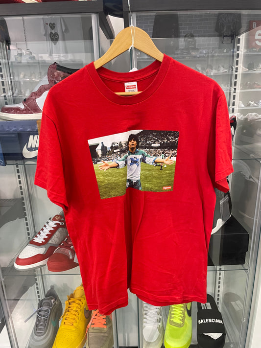 Preowned Supreme Tee Maradona Red