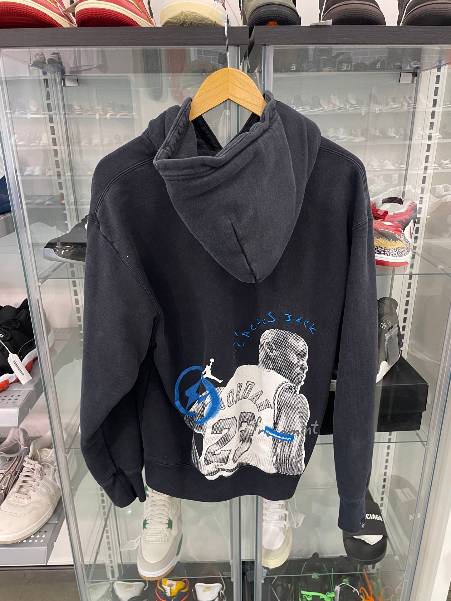 Preowned Travis Scott Fragment Jordan Hoodie Black