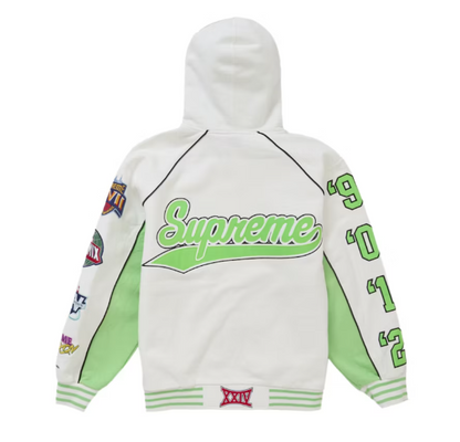 Supreme Playoffs Zip Up Hooded Sweatshirt White