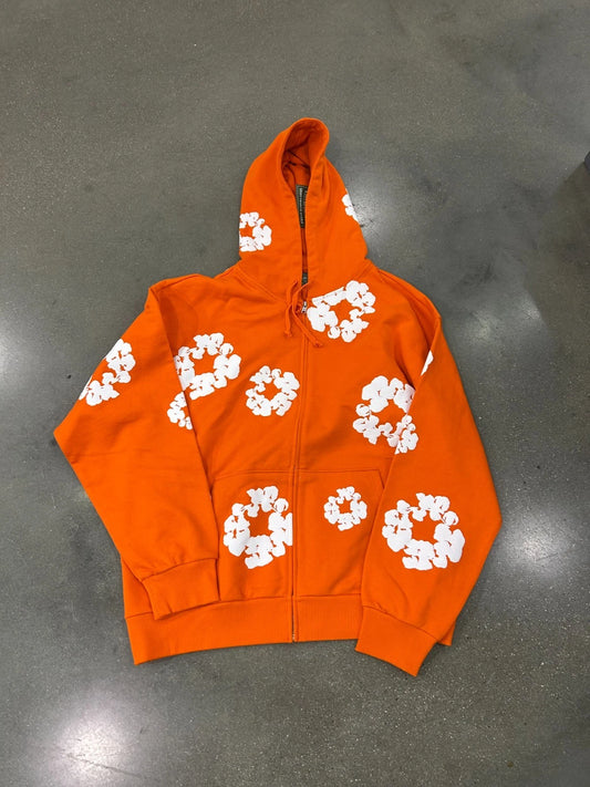 Denim Tears Cotton Wreath Zip Hoodie Orange